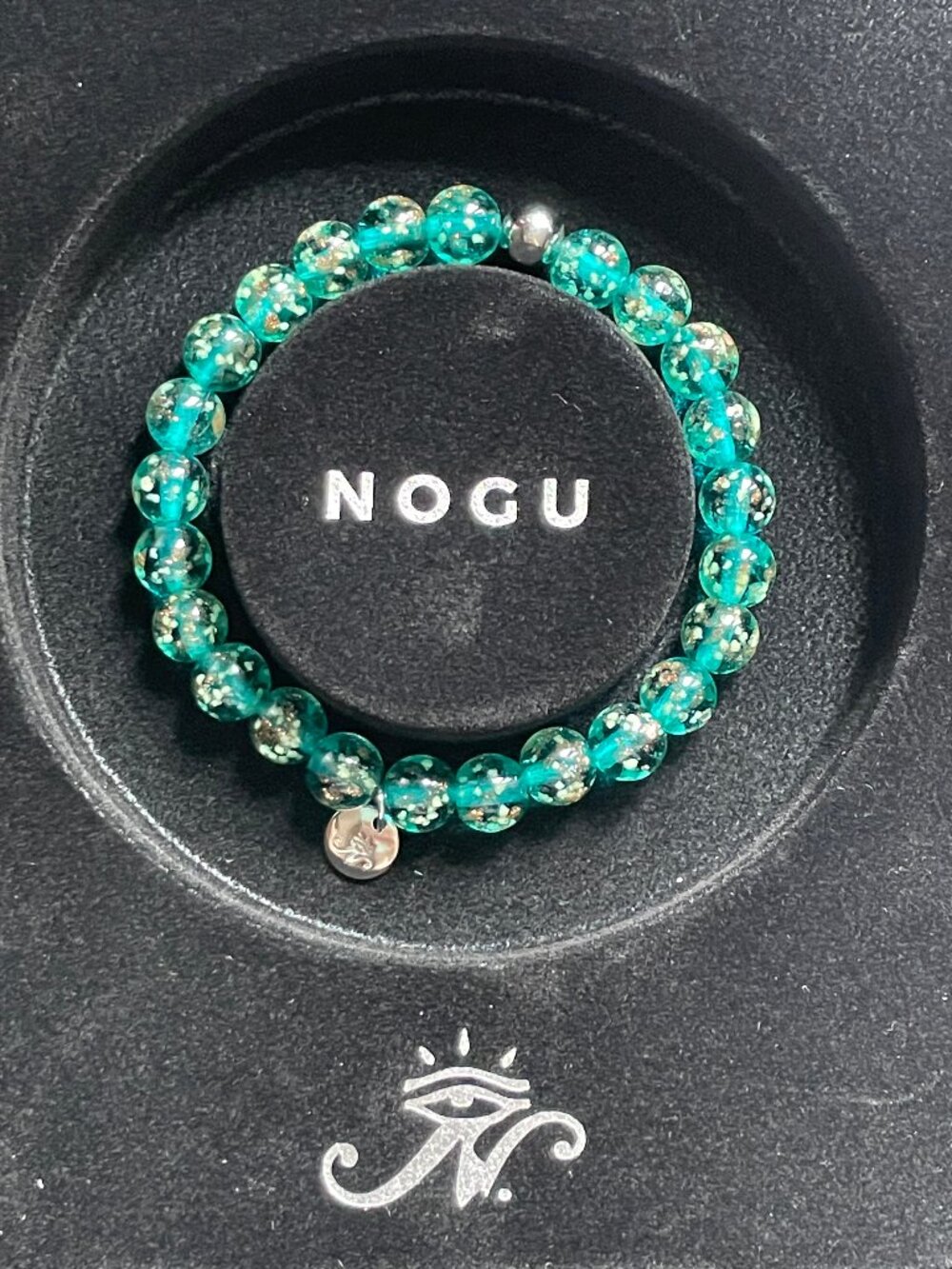 Teal | .925 Sterling Silver | Firefly Glass Bracelet - glow in the dark gitd